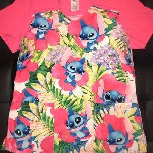 Uniform Advantage License Disney Stitch Scrub Top